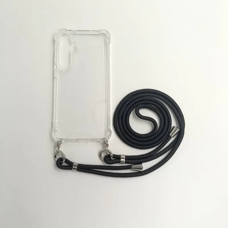 Reducere specială CELLECT gât agățat pe backplate Samsung Galaxy S24 Plus transparent-negru cordon