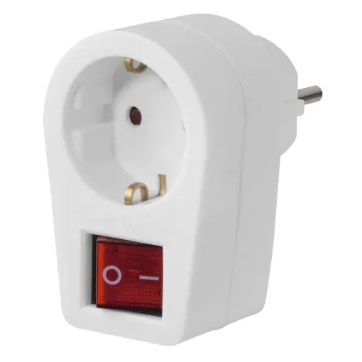Mai ieftin Adaptor de priza Hama (mufa de contact de protectie, adaptor de priza cu comutator, adaptor de priza 1 compartiment, adaptor, comutator cu 2 pini, comutator ON/Off, priza de contact de protectie, economisire energie) alb