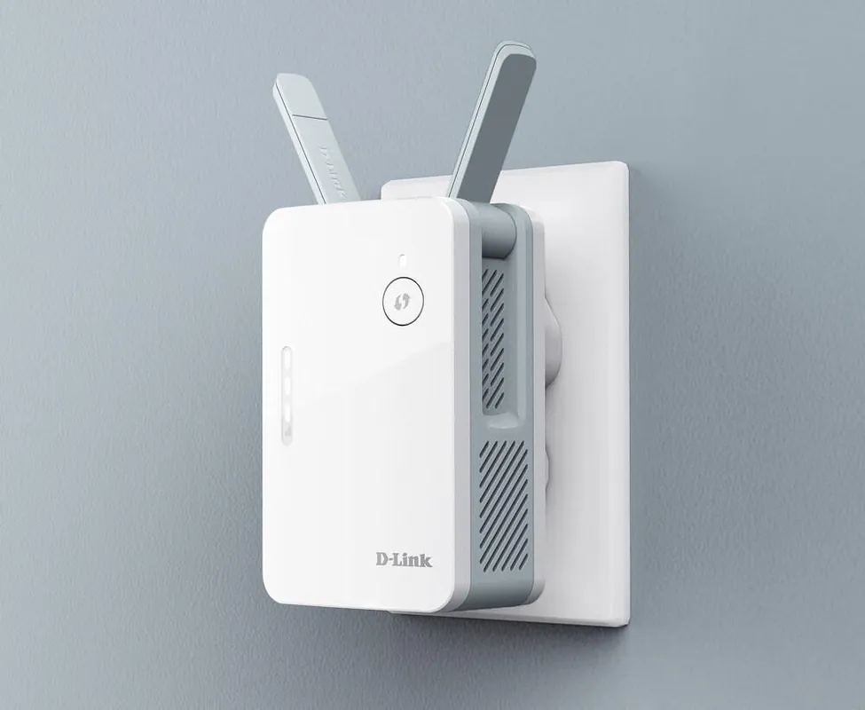 D-Link AX1500 Mesh Range extender E15, Standarde wireless: IEEE 802.11ax/ac/n/g/b/k/v/a/h, IEEE 802.3u/ab, interfata: 1xLAN, 2 x Antene externe, dimensiuni: 105 x 63.5 x 50 mm, greutate: 161g, Dual-band 2×2 Wi-Fi 6, viteza: 1201Mbps (5GHz), 300Mbps (2.4GHz) speeds. Comandă acum