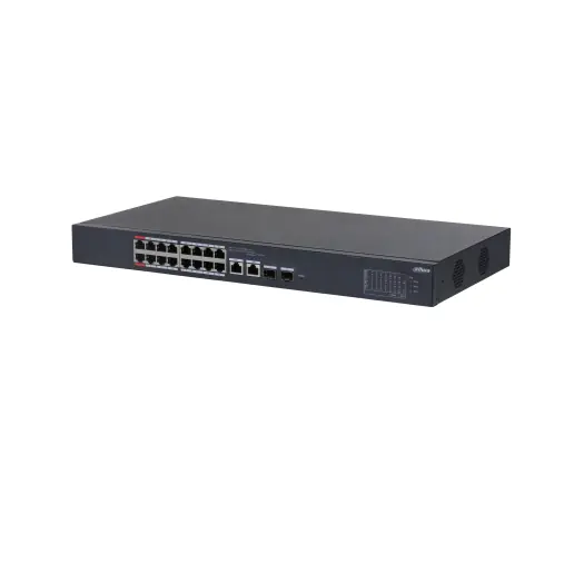 Dahua PoE Cloud Managed Desktop Layer 2 Switch, 18 Ports, 16x100M RJ-45 (PoE max 135W), 2xGbit RJ-45 (Combo), 2xGbit SFP (Combo) Ofertă