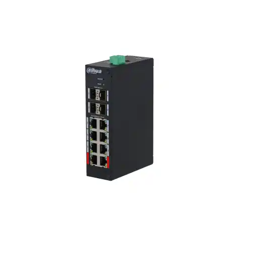 Dahua PoE Hardened Managed Desktop Layer 2 Switch, 12 Ports, 8x100M RJ-45 (PoE max 135W), 4xGbit SFP 1000 (Uplink) Reducere extra