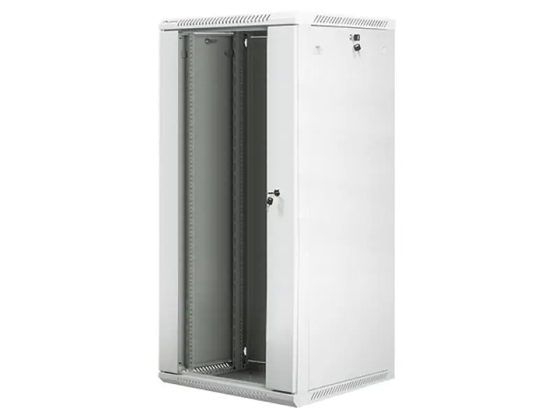 Dulap rack 19quot; perete 27U / 600×600 (flat pack) cu ușă din sticlă, griV2 Ofertă exclusivă