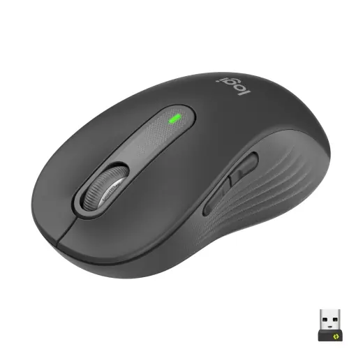 Retur ușor Mouse fara fir Logitech Signature M650 L - maini mari, clicuri silentioase, butoane laterale personalizabile, Bluetooth, compatibilitate cu mai multe dispozitive - Graphite