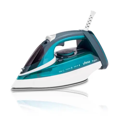 Livrare gratuită Fier de calcat cu abur Ufesa Argon 3000W, max 200gr si cursa variabila cu abur 0-40gr/min, talpa ceramica, abur sau uscat, sistem triplu anticalcar, anti-picurare