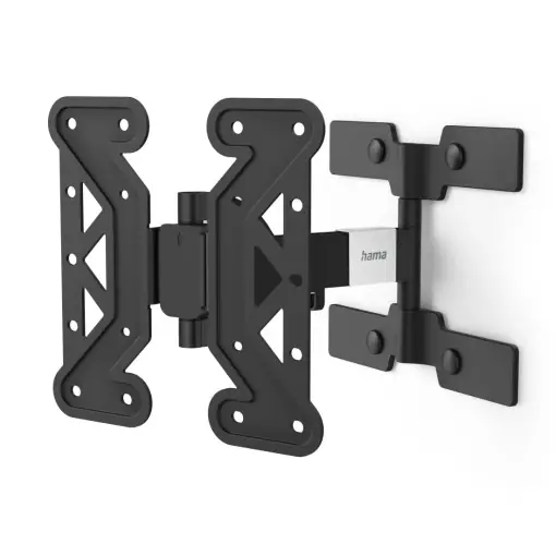 Cumpără acum Suport de perete TV Hama pivotant, Tiltable, Slim (suport TV de 19-48 inch pentru televizoare de pana la 25 kg, max. VESA 200x200, 1 brat, suport extensibil incl. dibluri Fischer si sablon de gaurire) negru