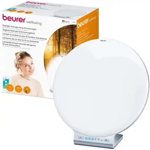 Beurer TL 100 Lampa de zi cu LED 2 in 1 si lumina ambientala, cu functie de schimbare a culorii, control convenabil al aplicatiei, 1 bucata (1 pachet), alb Plată sigură