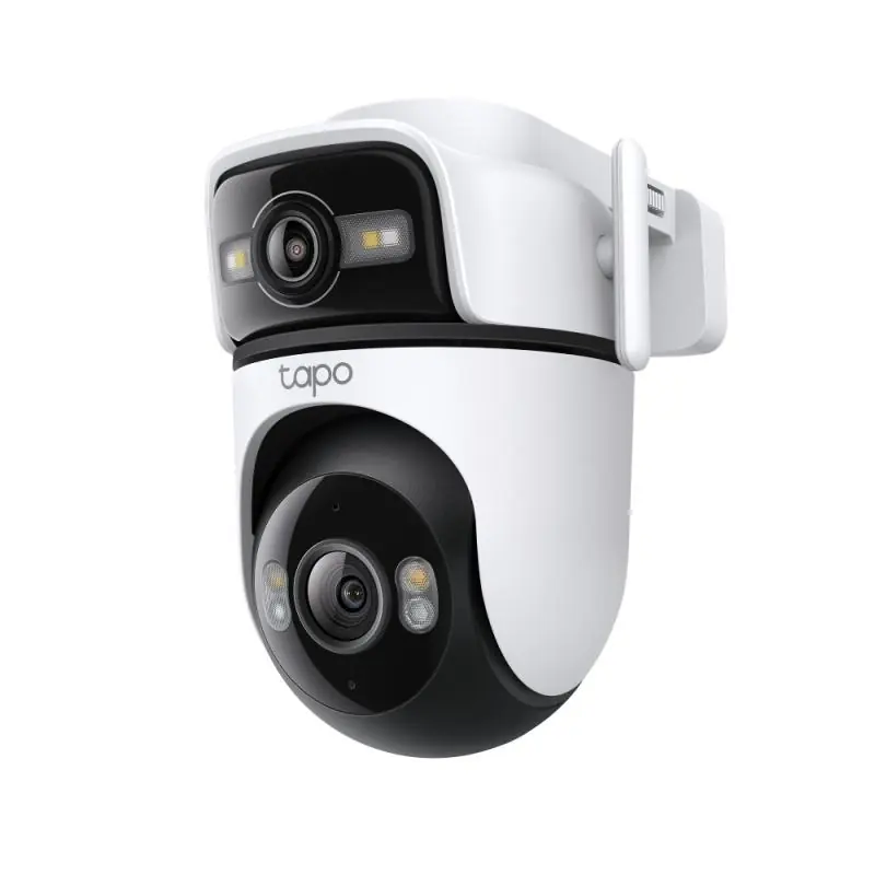 Outdoor Dual Lens Pan/Tilt Security Camera SPEC:2K (2304×1296)2K (2304×1296), 2.4 GHz, 2 × External Antennas,1 × Ethernet Port ,Horizontal 360º FEATURE: Dual Lens , Pan/Tilt, Color Night Vision, Smart AI Detection and Notifications (motion, people, pets, cars ), Motion Tracking, Sound and Light Ofertă limitată