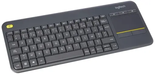 Tastatura TV tactila fara fir Logitech K400 Plus cu touchpad incorporat, aspect francez AZERTY - Negru Reducere extra