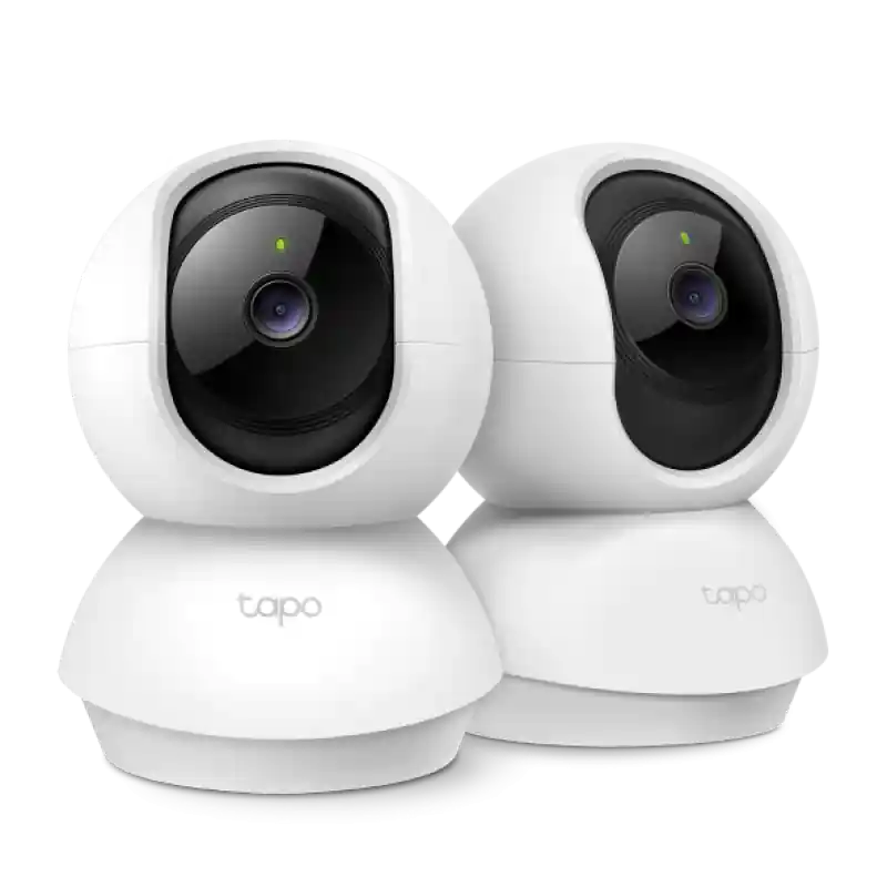 Livrare gratuită Pan/Tilt Home Security Wi-Fi Camera, 2-Pack SPEC: 1080p, 2.4 GHz, Horizontal 360º FEATURE: Pan/Tilt, Motion Detection and Notifications, Sound and Light Alarm, Remote Control, Two-Way Audio, Voice Control (Works with Google Assistant and Alexa), Local Storage through microSD Card (Up to 512 GB)