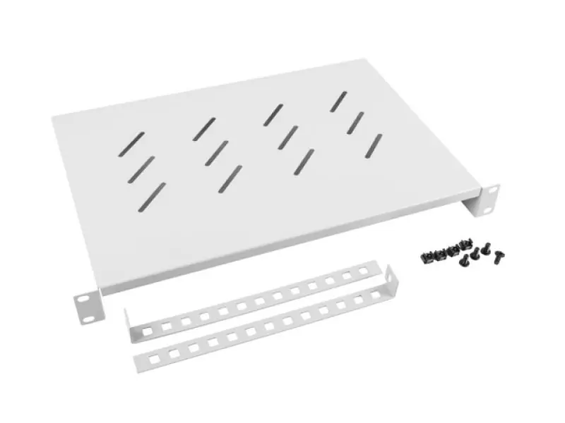 Reducere Poliță fixă 19quot; 1U / 483×300 mm,max. 25 kg, gri