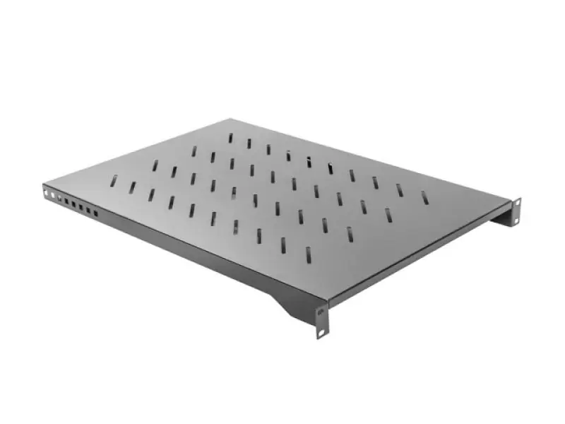 Poliță fixă 19quot; 1U / 483×700 mm,max. 25 kg, negru Calitate înaltă