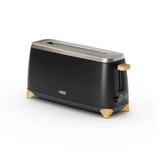 Reducere Prajitor de paine Princess Pure - Pentru 2 felii in acelasi timp - 7 niveluri reglabile de rumenire - Buton de anulare, reincalzire si dezghetare - 800-1000 W - Negru