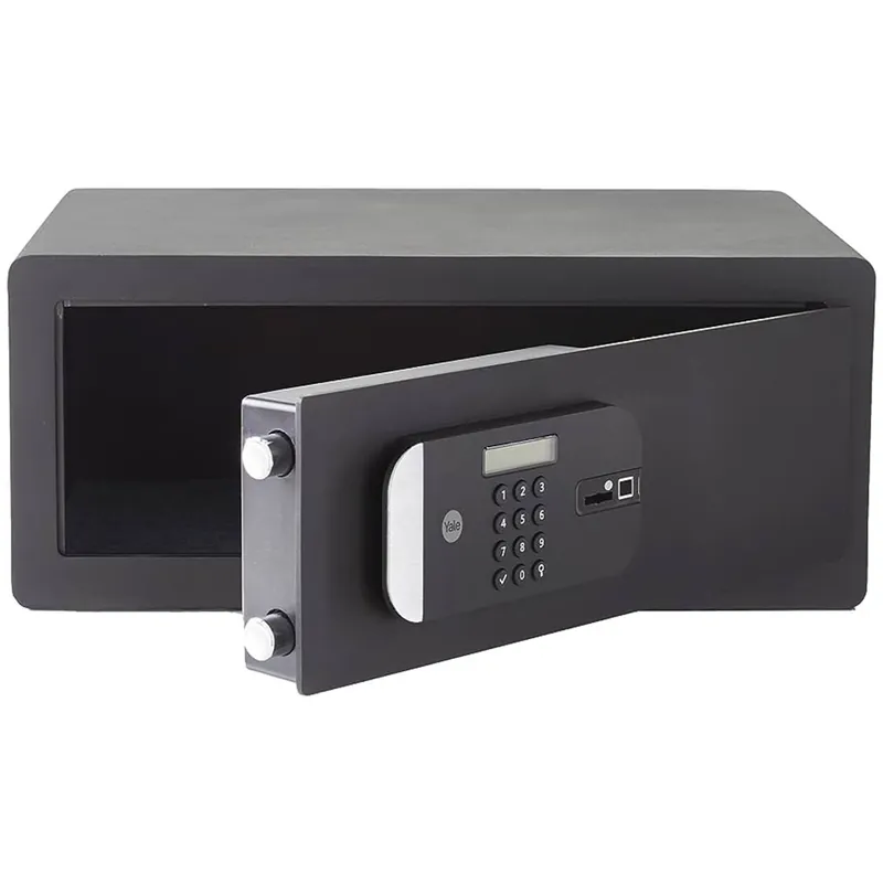 Reducere specială Seif cu amprenta pentru laptop Assa Abloy Yale, Display LCD, 190 x 467 x 280mm, Negru, YLFM/200/EG1