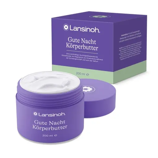 Unt de corp Lansinoh Good Night cu magneziu, unt de shea si unt de cacao - unt de corp bogat si hidratant pentru sarcina si postpartum - 200 ml Mai ieftin