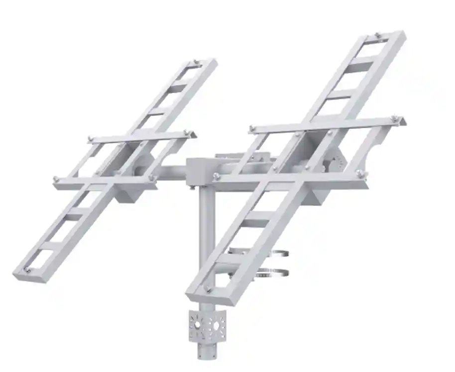 Suport dublu pentru panouri solare 2x VIGI 90W, din otel galvanizat, unghi de reglare manual: 5°~55°, stalp compatibil: 80-160 mm, greutate: 20kg. Cumpără online
