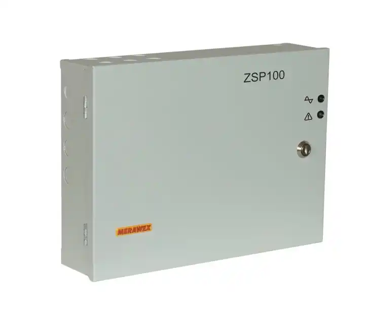 Sursa de alimentare pentru sisteme de detectie incendiu 24V/4A in cutie metalica Merawex ZSP100-4A-07, loc pentru 2 acumulatori, Tensiune de intrare: 100/230VAC, eficienta ridicata sub sarcina si consum redus, comunicare RS-232 / RS-485, rata scazuta de esec (0,5% in trei ani), iesiri asigurate cu Lichidare de stoc