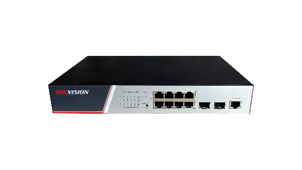 Switch Hikvision DS-3E2510P(B), Switching Capacity 336 Gbps, 8 Gigabit Poe electrical ports and 2 Gigabit / 100M SFP optical ports, Address Table 8 K, Support b Bestseller