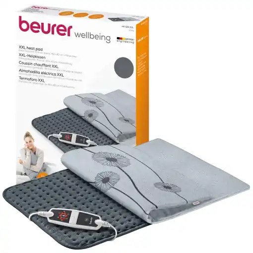 Tampon de incalzire Beurer HK 125 (format XXL, cu 6 niveluri de temperatura, oprire automata si comutator LED, spalabil la masina), gri, 1 bucata (pachet de 1), 60 x 40 cm Vezi acum