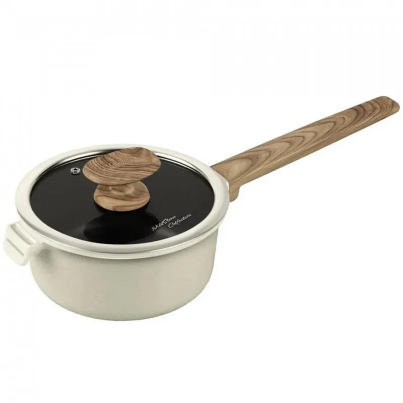 Retur ușor Caserola aluminiu turnat cu capac, dimensiune 18x9cm, capacitate 1.8l, maner soft imitatie lemn, acoperire ceramica, Heinner