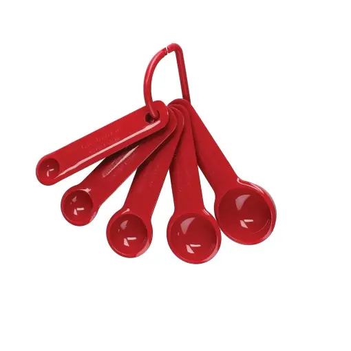 Set de 5 linguri de masurare KitchenAid, poate fi spalat in masina de spalat vase, stivuibil - rosu imperiu Cel mai bun preț