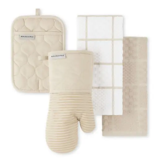 KitchenAid Onion Quilt KT OM PH Prosop de bucatarie, manusa de cuptor si set de suporturi pentru oale, milkshake Reduceri