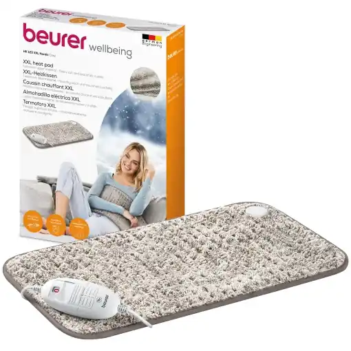 Tampon de incalzire Beurer HK 123 XXL Nordic, tampon termic dragalas cu 3 niveluri de temperatura si oprire automata, spalabil la masina, fabricat in Europa, format XXL 60 x 30 cm, aspect blana Retur gratuit