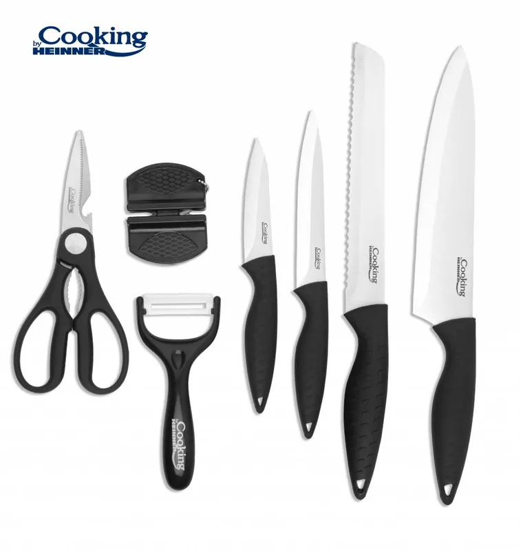 quot;SET CUTITE DE BUCATARIE 8 PIESE, CARERA1 x cutit bucatar 20 cm, 1.5 mm1 x cutit paine 20 cm, 1.5 mm1 x cutit universar 13 cm, 1.2mm1 x cutit decojit 9 cm, 1.2 mm1 x foarfeca 1 x curatator legume cu lama ceramica1 x ascutitor cutite1 x tocator bambus 33.5*24.5*1.2cmquot; Ofertă exclusivă