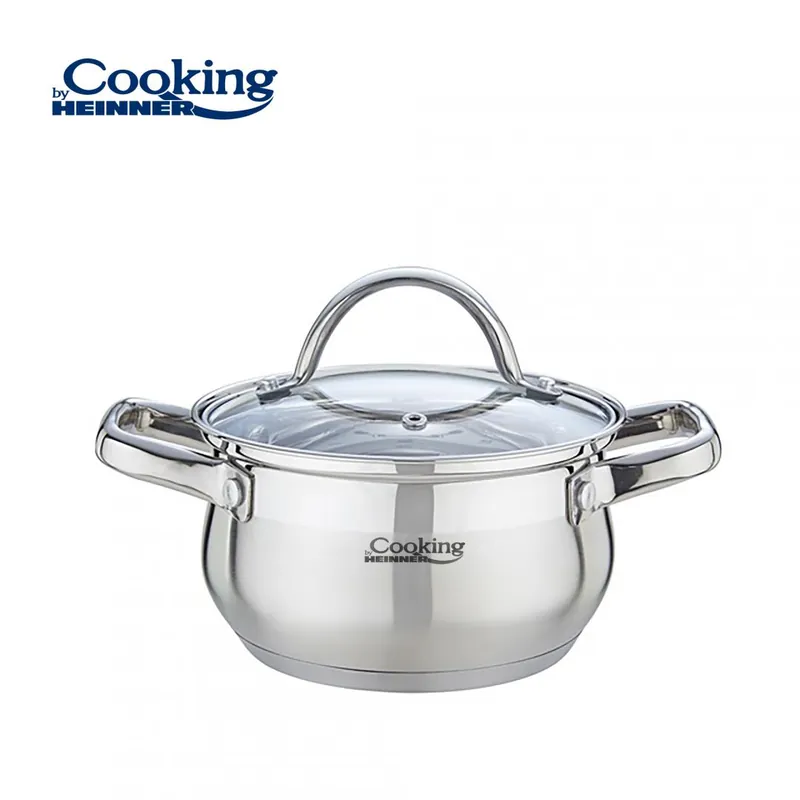 quot;STAINLESS STEEL POT+LID 18 X 10.5 CM, 2.6 L, AMIRAMaterial: stainless steel + heat-resistant lidCapsulaed base in 5 layersInduction basequot; Reducere extra