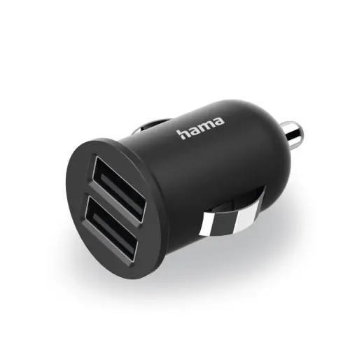 Incarcator auto Hama USB 12 W/2.4 A (adaptor de incarcare cu 2 cai pentru bricheta USB-A 2 x 5 V, incarcator mini USB, adaptor dublu de incarcare pentru masini, adaptor de alimentare USB cu 2 cai pentru telefoane mobile si multe altele) negru Reduceri