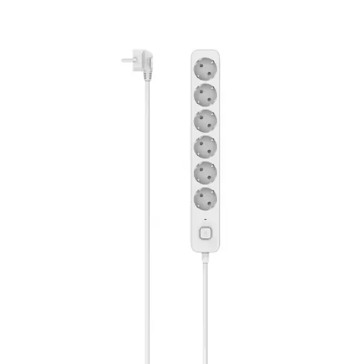 Reducere specială Priza Hama cu comutator, 6 cai, 1,4 m (Protectie la supratensiune cu prelungire, Priza cu 6 cai, 6 prize, mufa multipla, cu protectie la atingere, LED, 45deg) alb