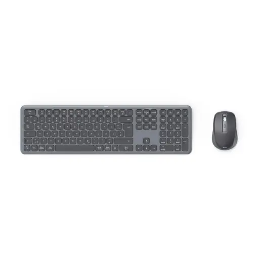 Hama Keyboard Mouse Set, wireless (Multi-Device 2.4GHz prin receptor USB + 2x Bluetooth pentru PC, laptop, tableta, raza de actiune de 10 m, aspect QWERTZ german, fara zgomot de clic, functioneaza cu baterie) negru Livrare rapidă