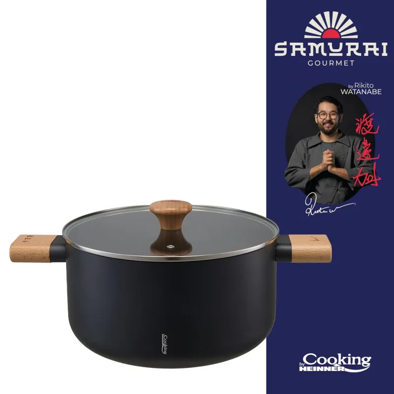 Preferatul clienților SEMIOALA ALUMINIU + CAPAC 24X12.5 CM, 5.3 L, RIKITO WATANABE, COOKING BY HEINNER