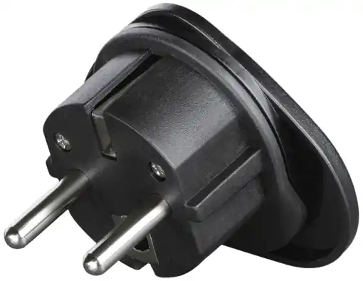 Mufa de calatorie Hama pentru conectarea dispozitivelor straine (de exemplu, China, Marea Britanie, SUA, Australia si multe altele) la prize germane cu impamantare (de asemenea, pentru Spania, Franta si multe altele) Adaptor de calatorie negru Ofertă de sezon