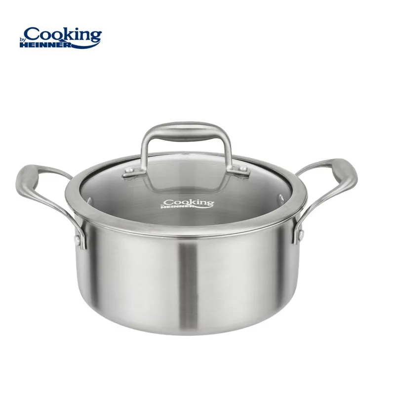 Ofertă de sezon SEMIOALA INOX+CAPAC STICLA 20x10CM, 2.8L, ATOMIC3, COOKING BY HEINNER