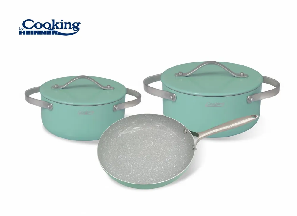 Preț redus SET GATIT 5 PIESE ALUMINIU PRESAT, CRETA, COOKING BY HEINNER