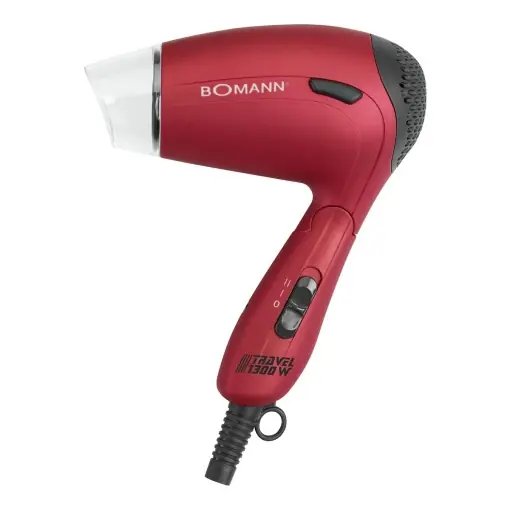 Expediere rapidă Uscator de par de calatorie Bomann(r) cu 1300W | Uscator de par cu 2 setari de temperatura | Compact si pliabil | Uscator de par cu duza de matrita 360deg si difuzor de volum | Uscator de par cu carcasa moale la atingere | HTD 8005 CB