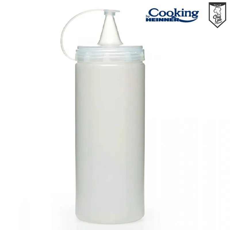 Calitate înaltă Sticla dispenser pentru sosuri 1000 ml, Transparent, Chef Line, Cooking by Heinner, multiplu de 10 bucati