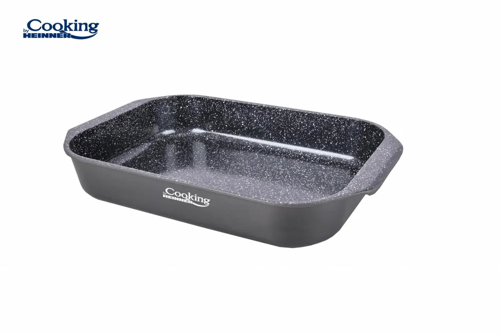 Noutate TAVA ALUMINIU CU ACOPERIRE CERAMICA 39.5×26 CM, DARK LINE, COOKING BY HEINNER