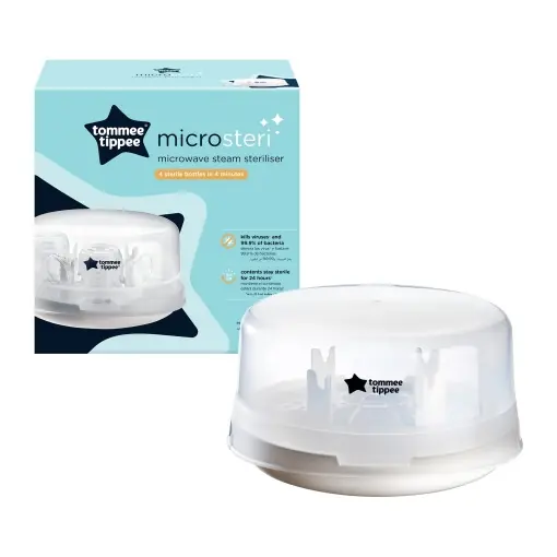 Plată sigură Sterilizator cu abur Tommee Tippee pentru biberoane si accesorii, ucide virusii++ si 99,9% din toate bacteriile, ciclu de sterilizare de 4 minute