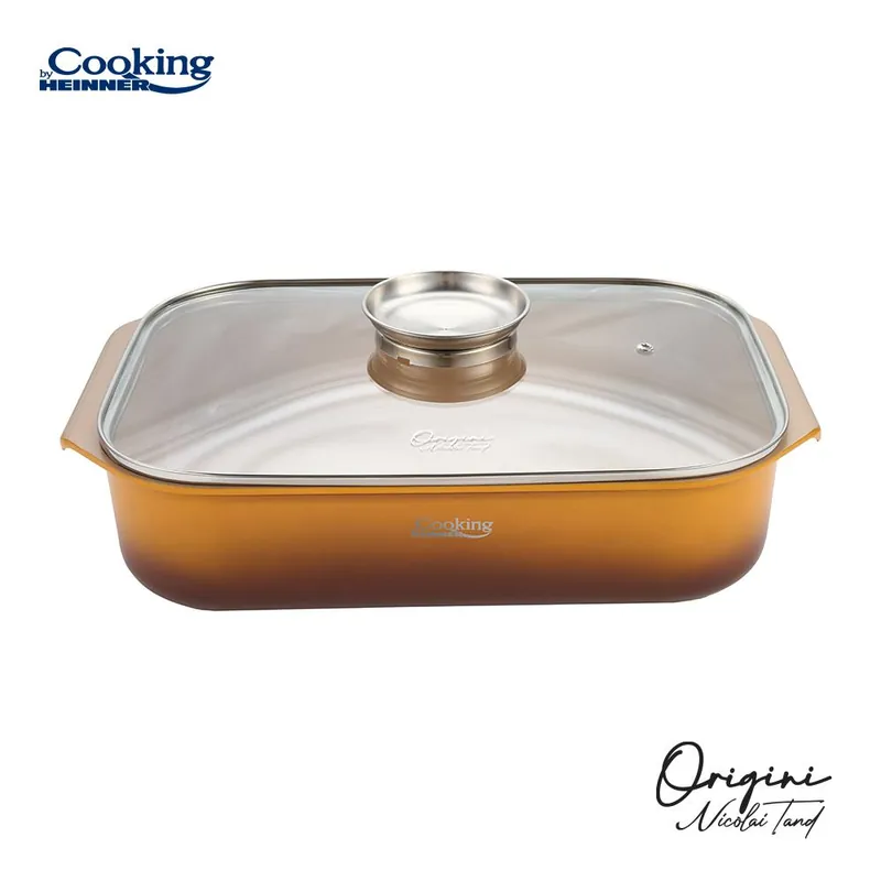 TAVA INALTA CUPTOR DIN ALUMINIU TURNAT + CAPAC 39 x 26 x 8.5 CM,6 L, NICOLAI TAND, NICOLAI TAND, COOKING BY HEINNER Calitate înaltă