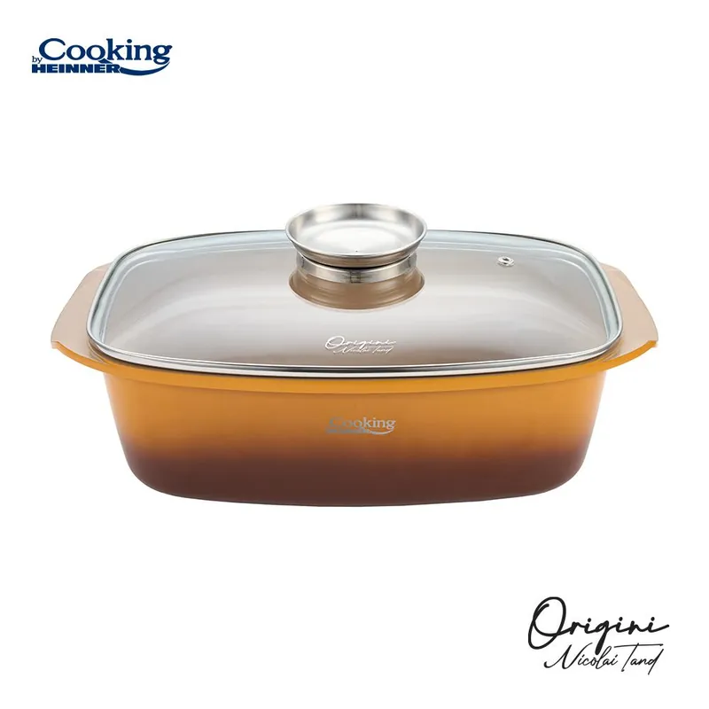 Discount TAVA ROASTER DIN ALUMINIU TURNAT + CAPAC 39 X 22.5 X 11 CM, 5.3L, NICOLAI TAND, COOKING BY HEINNER