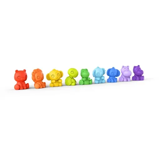Reducere Bright Starts, Figurine de jucarie, TropicAnimals, Figurine cu animale pentru joaca, baie sau in deplasare, usor de prins si de curatat, multicolore