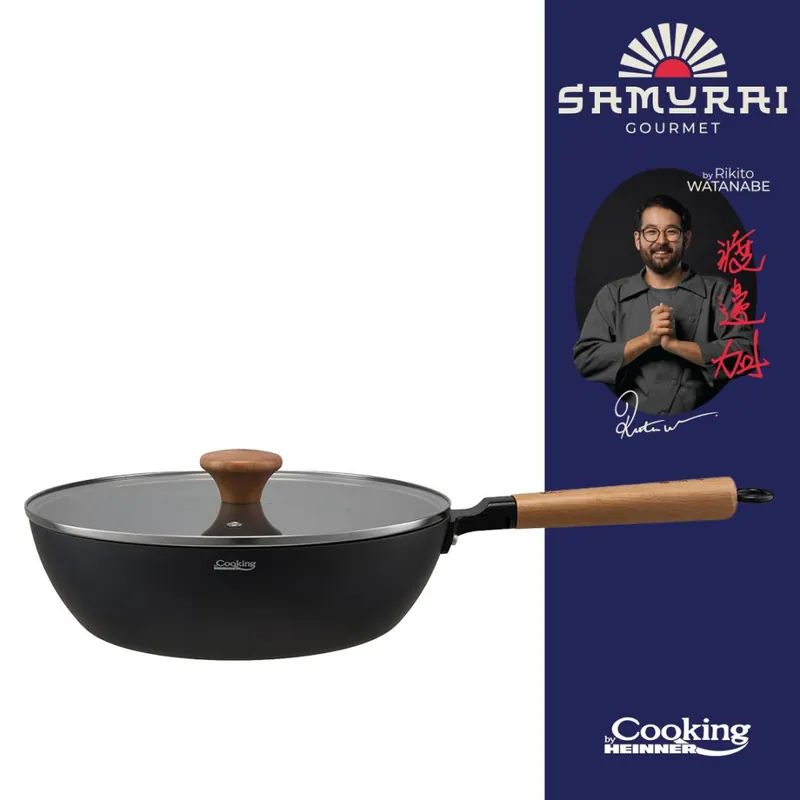 TIGAIE WOK ALUMINIU + CAPAC 28X8 CM, RIKITO WATANABE, COOKING BY HEINNER Popular