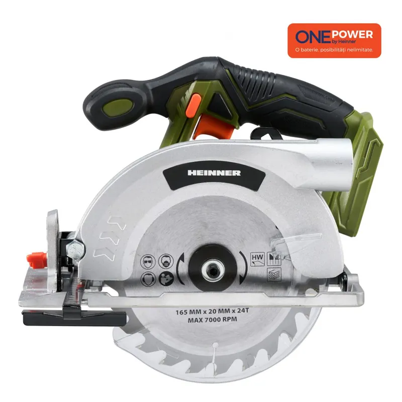 Cel mai bun preț Fierastrau circular Heinner One Power HR-LFC001, 18V, 4200 RPM, fara acumulator