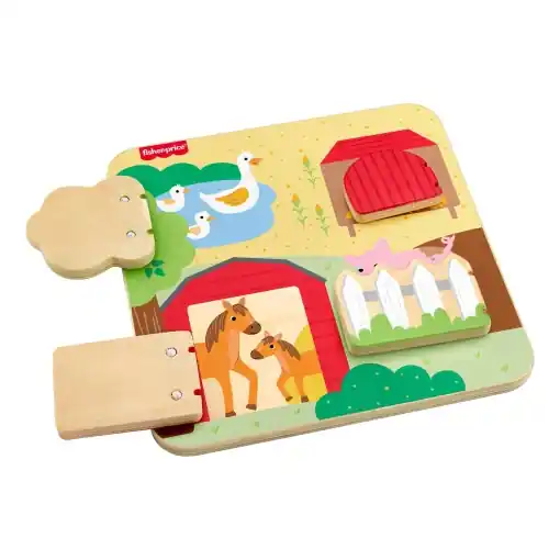 Super ofertă Fisher-Price Jocul peep-peep din lemn Fisher-Price pentru bebelusi si copii mici este o jucarie distractiva, de dezvoltare pentru copiii mici cu varsta de 1 an si peste., JCY33