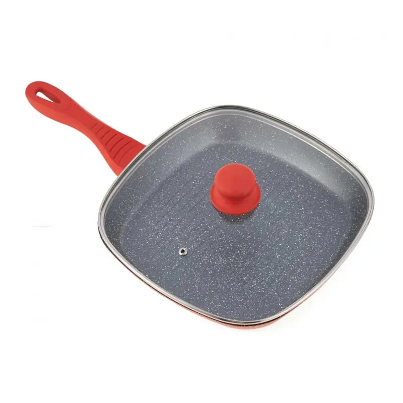 Discount Tigaie grill din aluminiu Heinner, HR-BET-GR001, 28 cm, Orange Grays