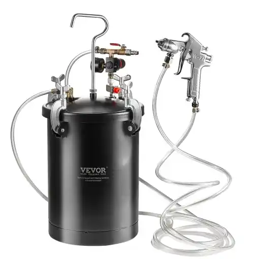 Vezi acum Vas sub presiune VEVOR pentru vopsea spray, vas sub presiune de 15 l, presiune reglabila de 60 psi, vas sub presiune din otel Vas de vopsea cu pistol de pulverizare, furtunuri, manometru, pentru decorarea casei, vopsire industriala