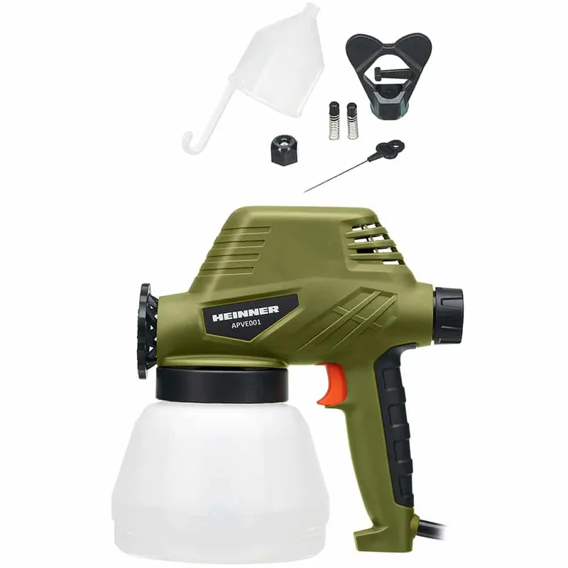 Premium Pistol de vopsit Heinner APVE001, 110W, 300 ml/min debit, 1300 ml, accesorii incluse