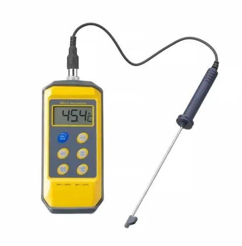 Preț promoțional HENDI Termometru rezistent la socuri, aparat de perforare, termometru de bucatarie, termometru pentru carne, incl. baterie, domeniu de masurare -50degC pana la +300degC, sonda detasabila din otel inoxidabil de 213 mm, 195x85x(H)45mm, multicolor