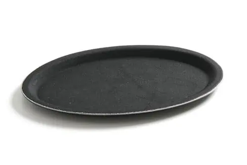 Super ofertă HENDI Tava de servire, tava, rezistenta la temperaturi de la -10deg la 100degC, tava gastro, armata cu fibra de sticla din poliester, ovala, acoperire antiderapanta, rezistenta la socuri si rupere, 210x290x(H) 12mm, negru